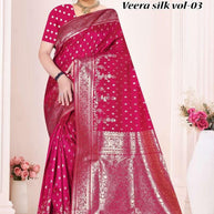 Elegant Jacquard Silk Saree with Designer Blouse Piece for Festive Elegance | TUL-VEERA SILK VOL-03