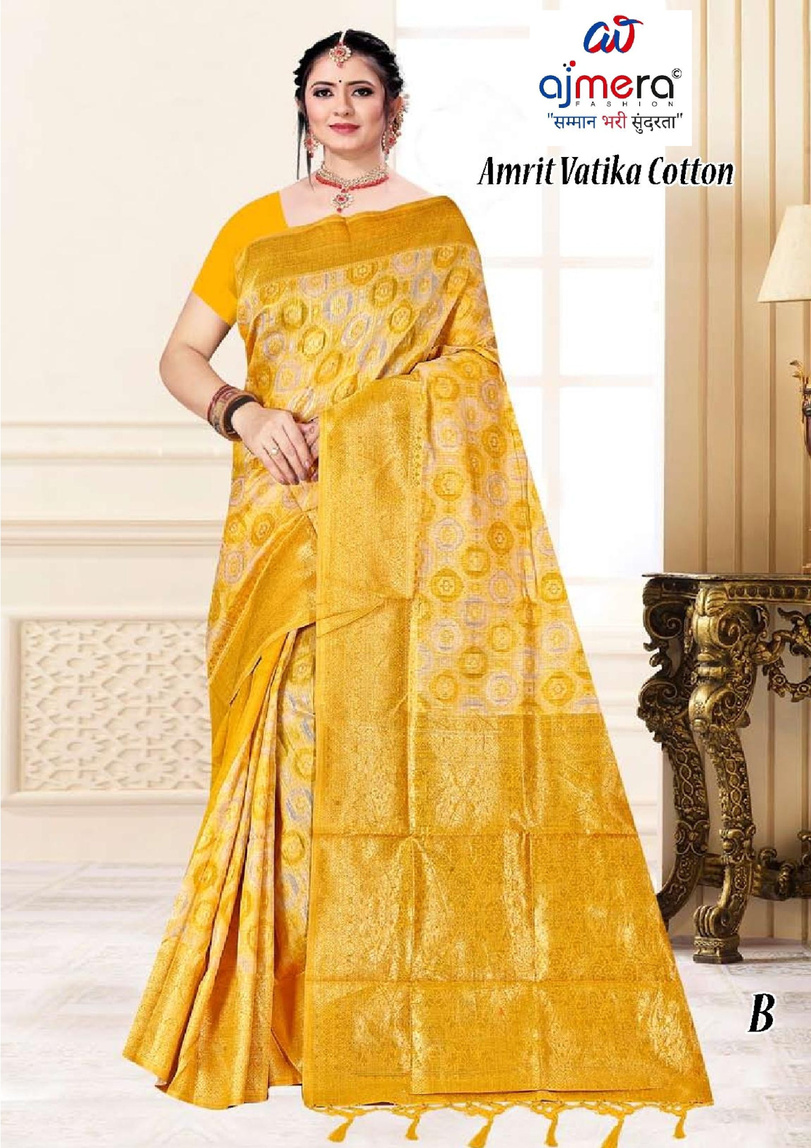 Exclusive Jacquard Silk Saree with Blouse Piece for Premium Cultural Wear | TUL-AMRIT VATIKA COTTON
