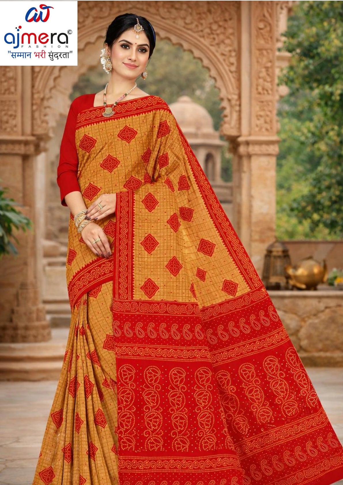 Handloom Cotton Saree with Without Blouse for Premium Ethnic and Traditional Wear | DS-CHIKU BANDHANI