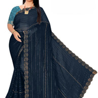 Crepe Dyed Matching Saree with Blouse Piece for Premium Ethnic and Traditional Wear | RAL-SHEHANSHA
