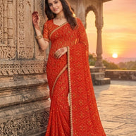 Graceful Printed Saree with Blouse Piece for Modern Ethnic Fashion | JS-SUHAG