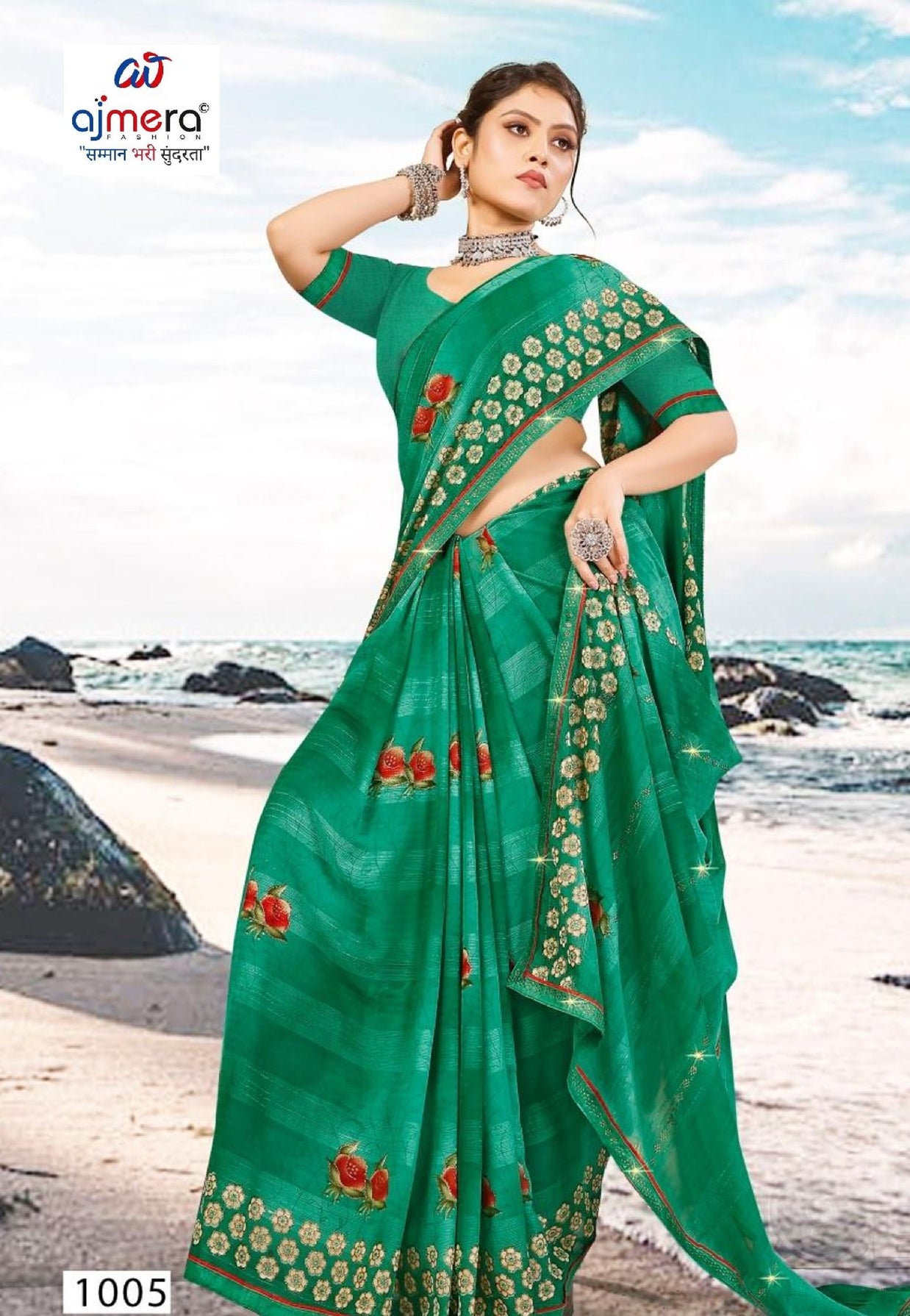 Premium Printed Saree with Matching Blouse Piece for Ethnic Elegance | PRM-TWO GULAB