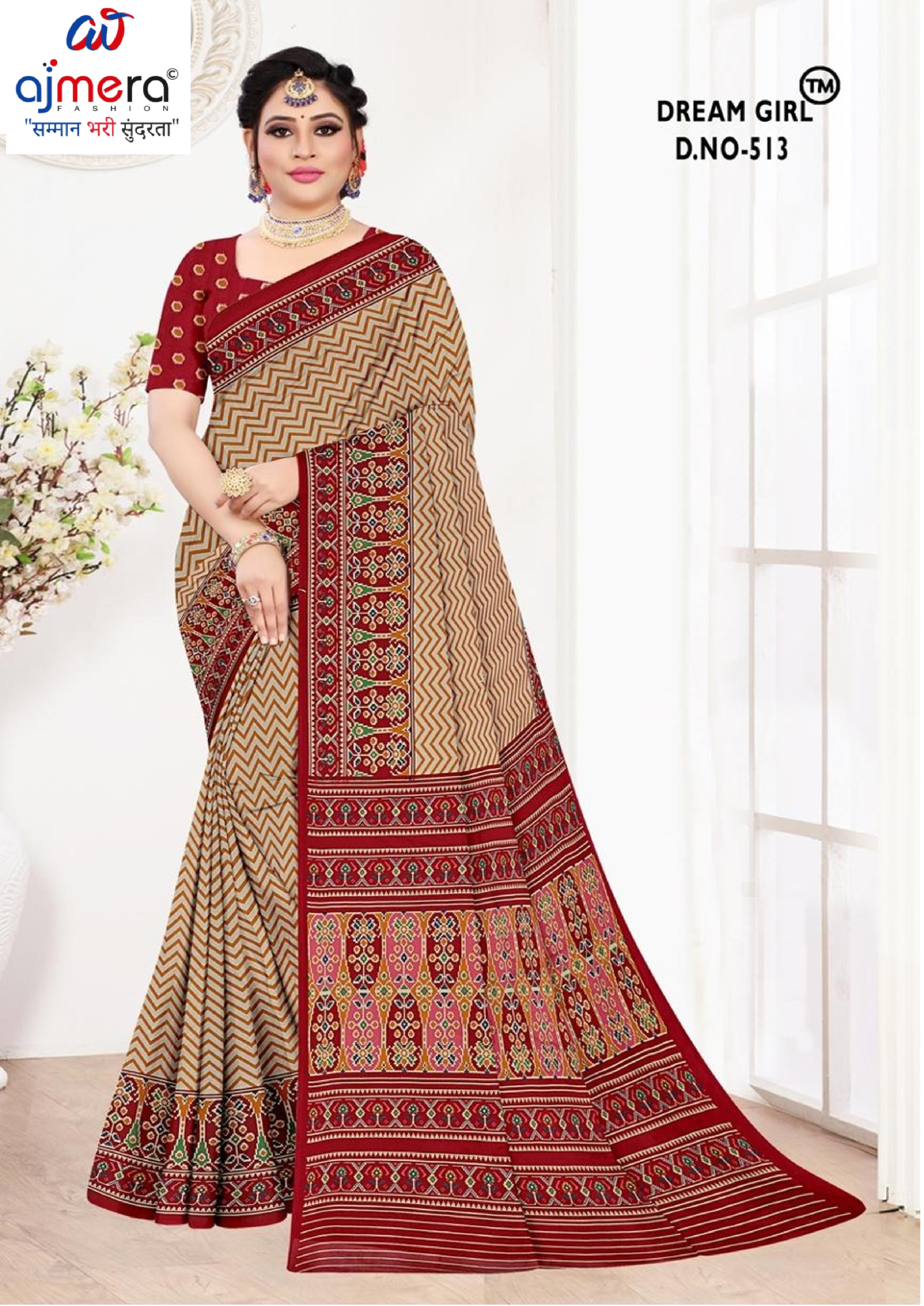 Trendy Printed Saree with Blouse Piece for Women’s Ethnic Wardrobe | PUS-DREAM GIRL-513