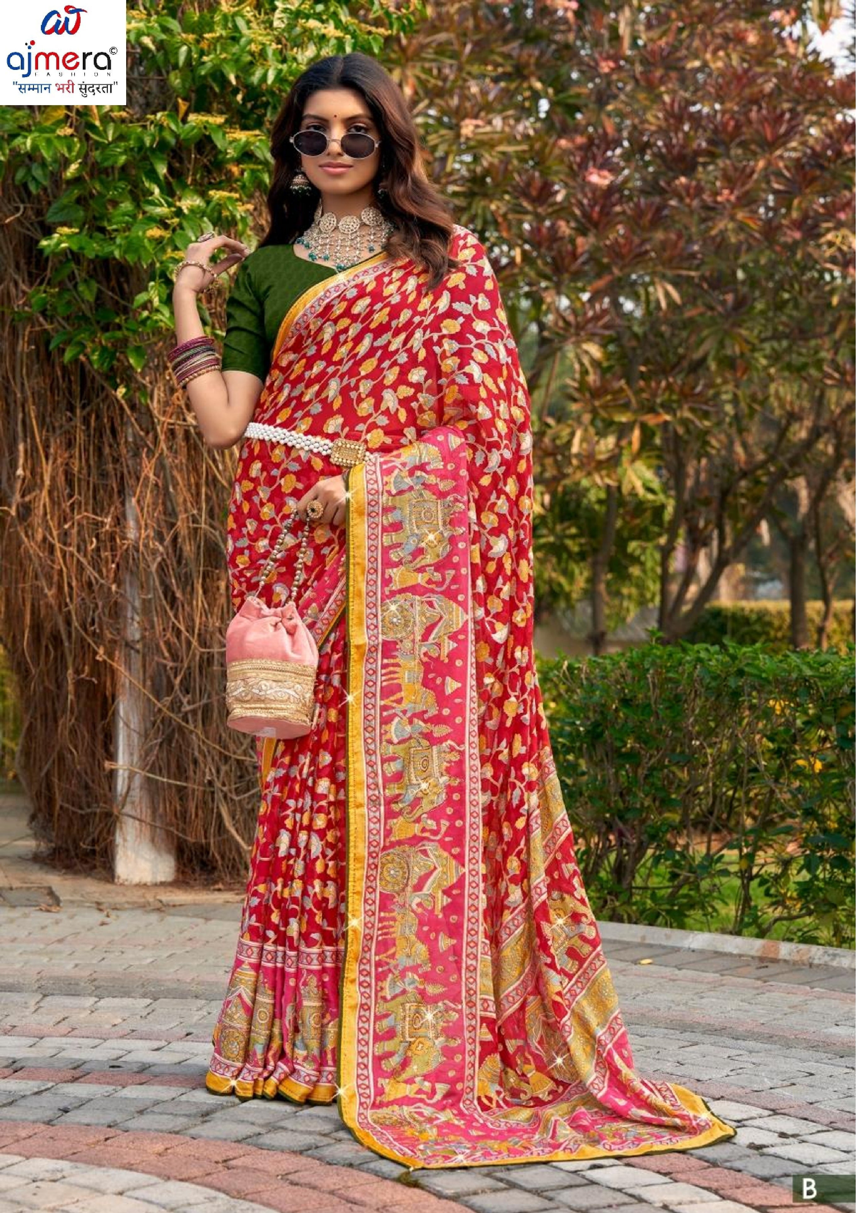 Exclusive Printed Saree with Blouse Piece for Elegant Ethnic Look | VDT-ZOYA BRASSO-32