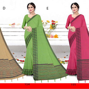 Traditional Cotton Saree with Blouse Piece for Premium Ethnic and Traditional Wear | VKF-OREO PALLU