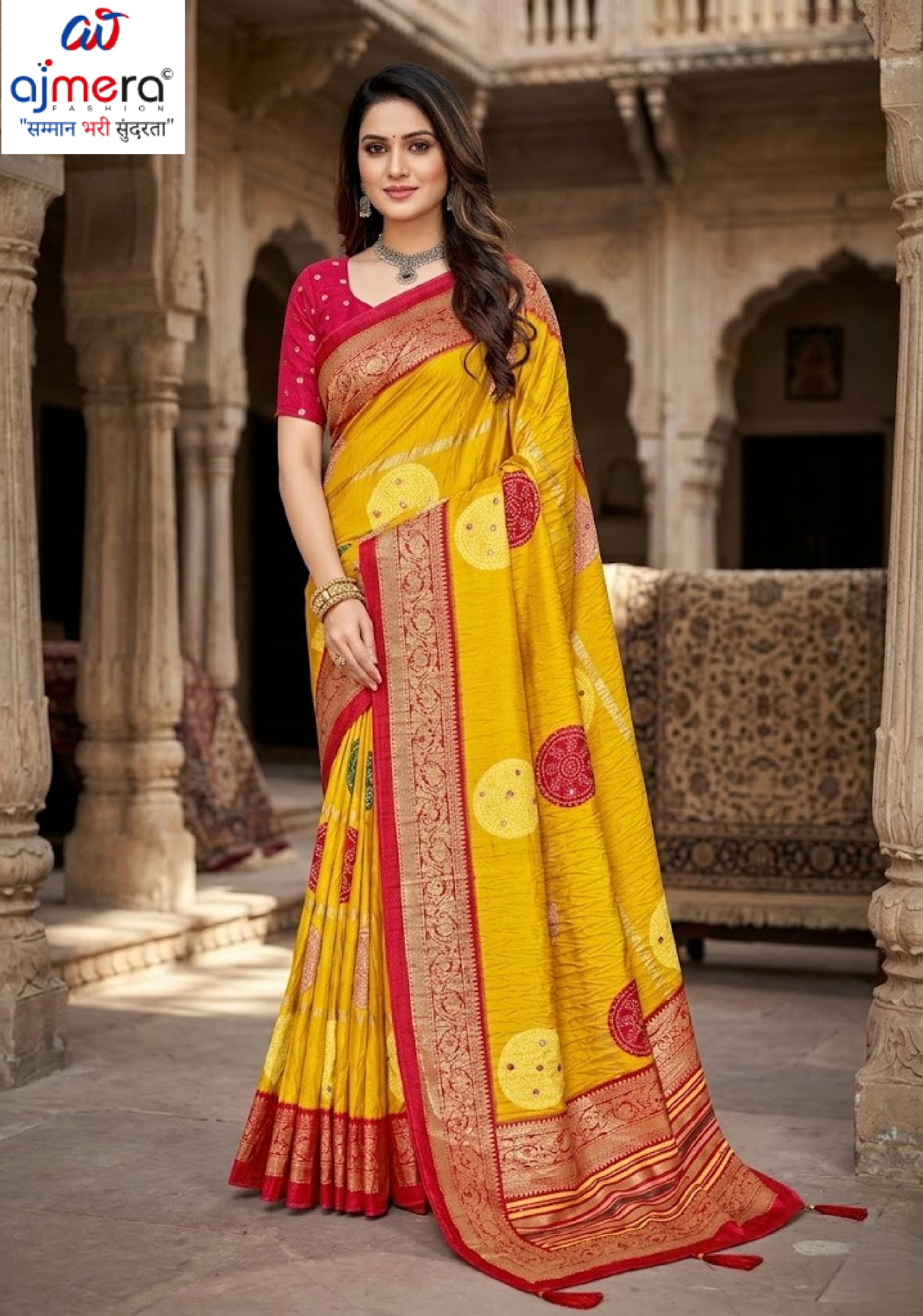 Premium Printed Saree with Matching Blouse Piece for Ethnic Elegance  | VER-BANJARAN-43342