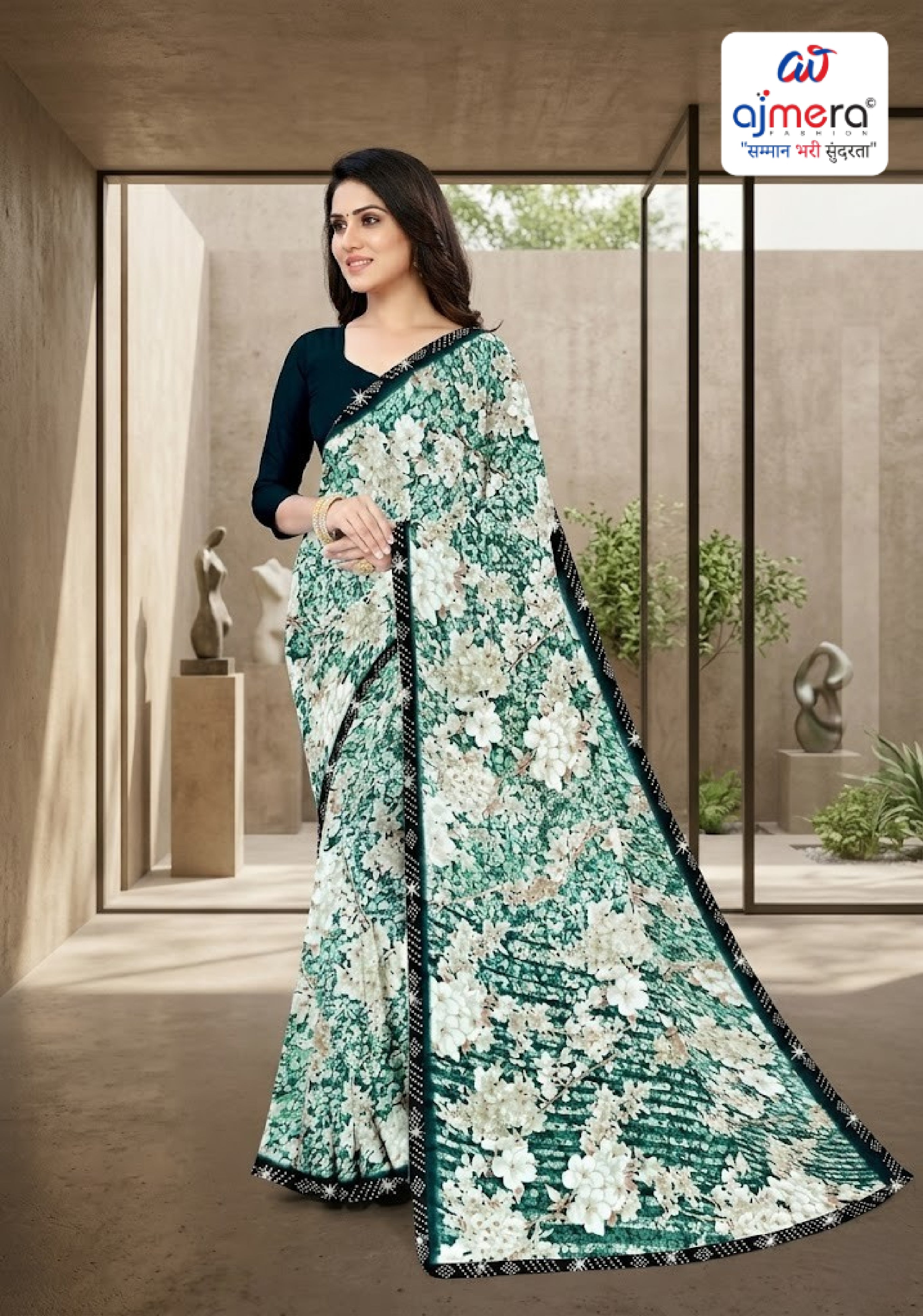 Beautiful Printed Saree with Blouse Piece for Cultural Celebrations | CAS-SILK GEORGEATE