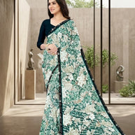Beautiful Printed Saree with Blouse Piece for Cultural Celebrations | CAS-SILK GEORGEATE
