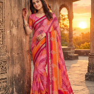 Elegant Printed Saree with Designer Blouse Piece for Festive Wear  | JS-PAYAL