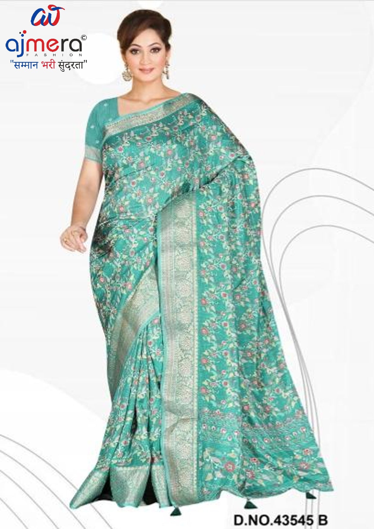 Fashionable Printed Saree with Blouse Piece for Festive Collection | VER-NEELAM-43545