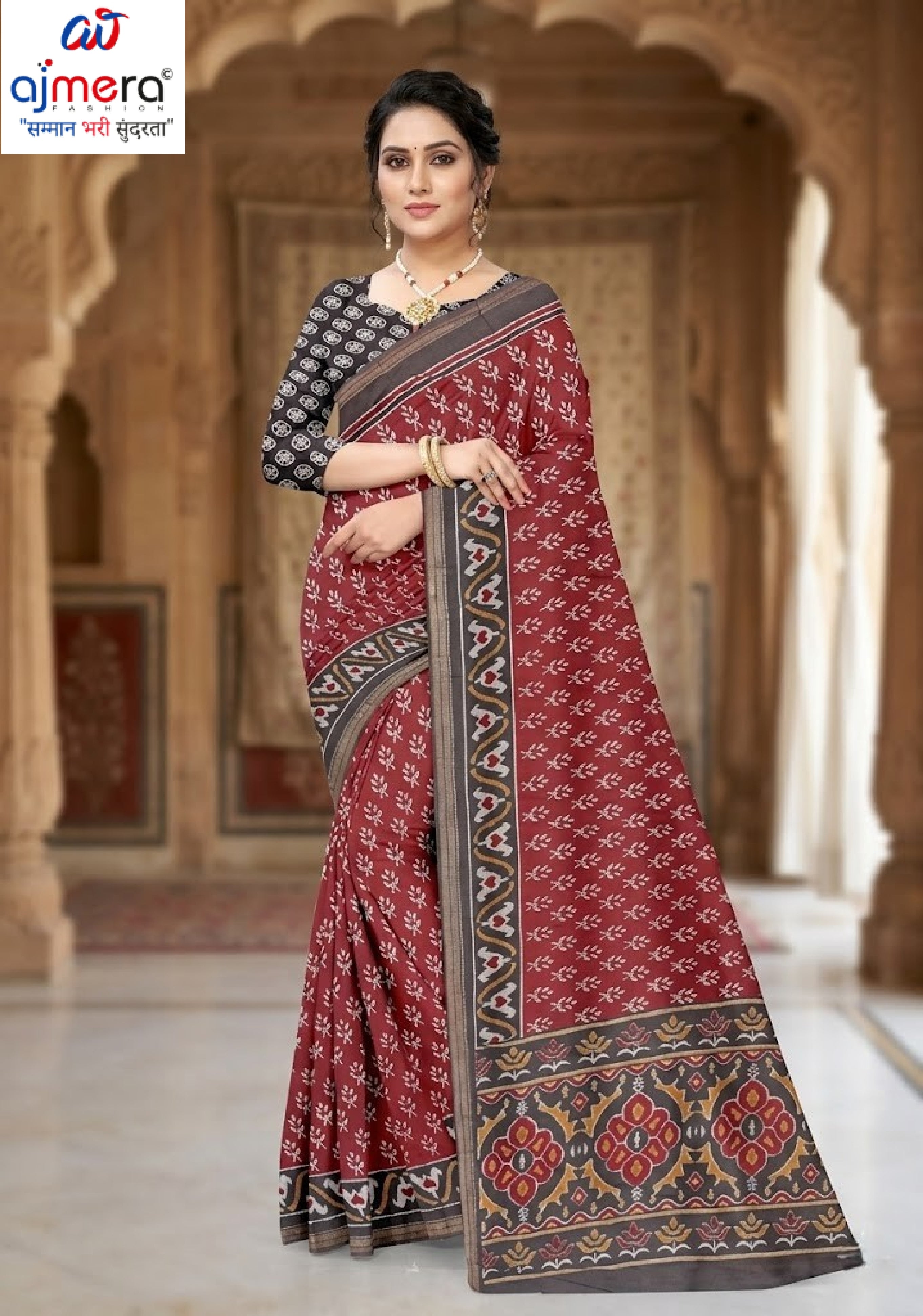 Daily Wear Cotton Saree with Blouse Piece for Premium Ethnic and Traditional Wear | ANT-MUSKAN PURE SILK