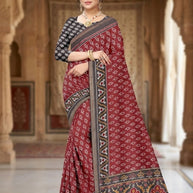 Daily Wear Cotton Saree with Blouse Piece for Premium Ethnic and Traditional Wear | ANT-MUSKAN PURE SILK