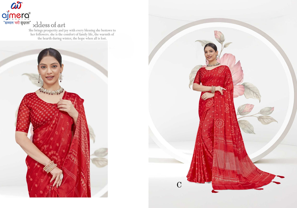 Beautiful Printed Saree with Blouse Piece for Cultural Celebrations | RDD-RINKAL