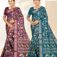 Trendy Printed Saree with Blouse Piece for Women’s Ethnic Wardrobe | RDD-VARSHINI VOL-09