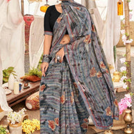 Designer Printed Saree with Blouse Piece for Special Occasions | PRM-ROSE QUEEN