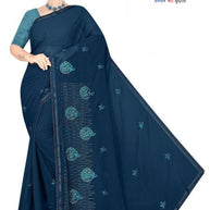 Fancy Lycra Matching Saree with Blouse Piece for Premium Ethnic and Traditional Wear | VKM-HOLIKA