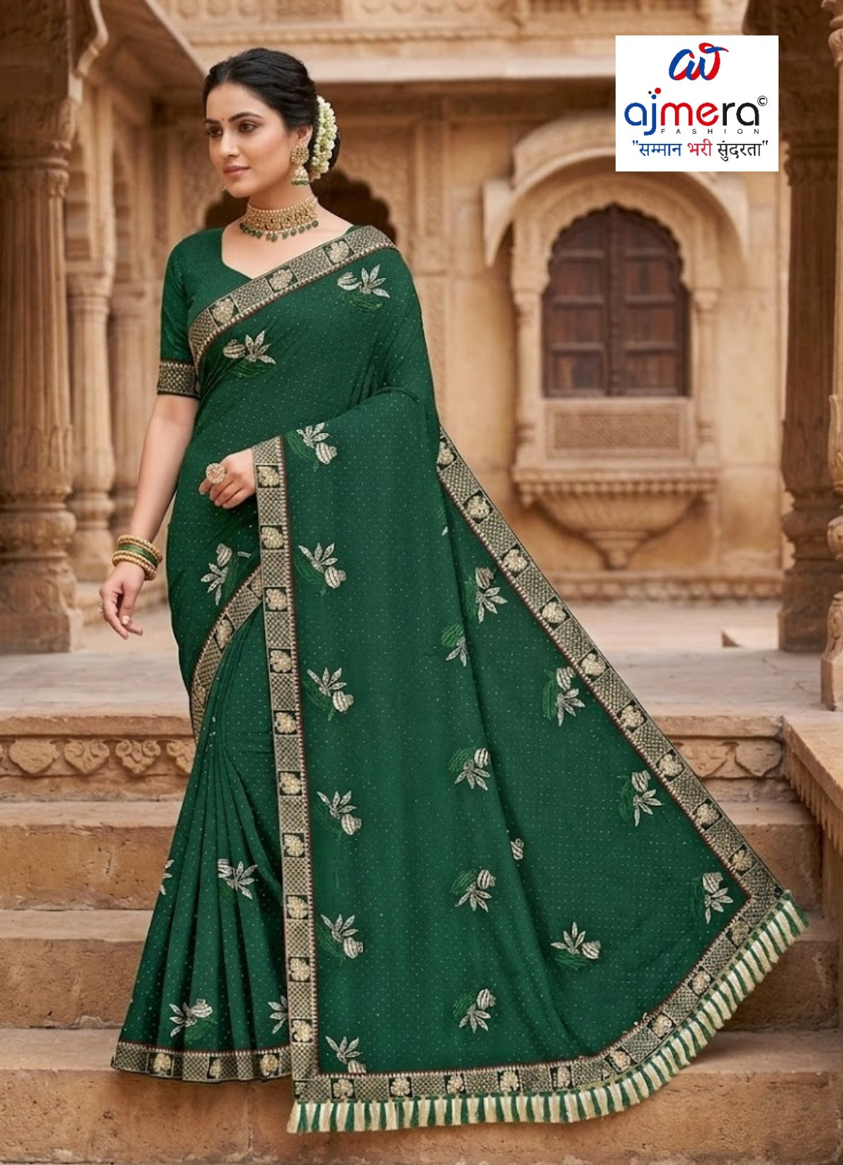 Fandy Dyed Matching Saree with Blouse Piece for Premium Ethnic and Traditional Wear | VKM-MATUKI
