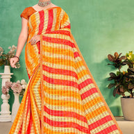 Elegant Printed Saree with Designer Blouse Piece for Festive Wear  | SNR-SHEETAL