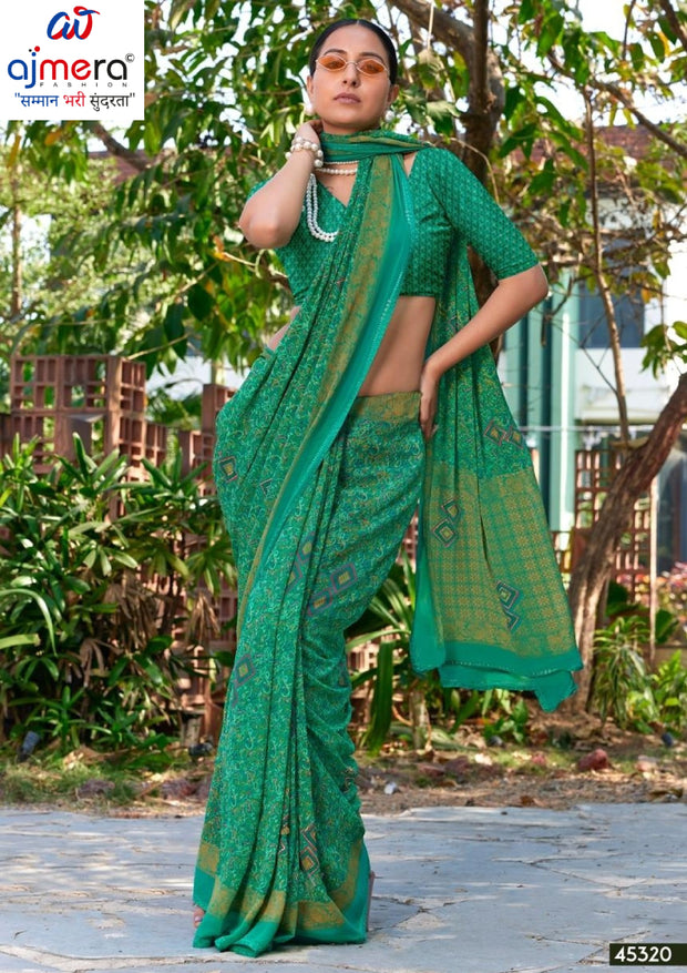 Graceful Printed Saree with Blouse Piece for Modern Ethnic Fashion  | VDT-DISCO-17
