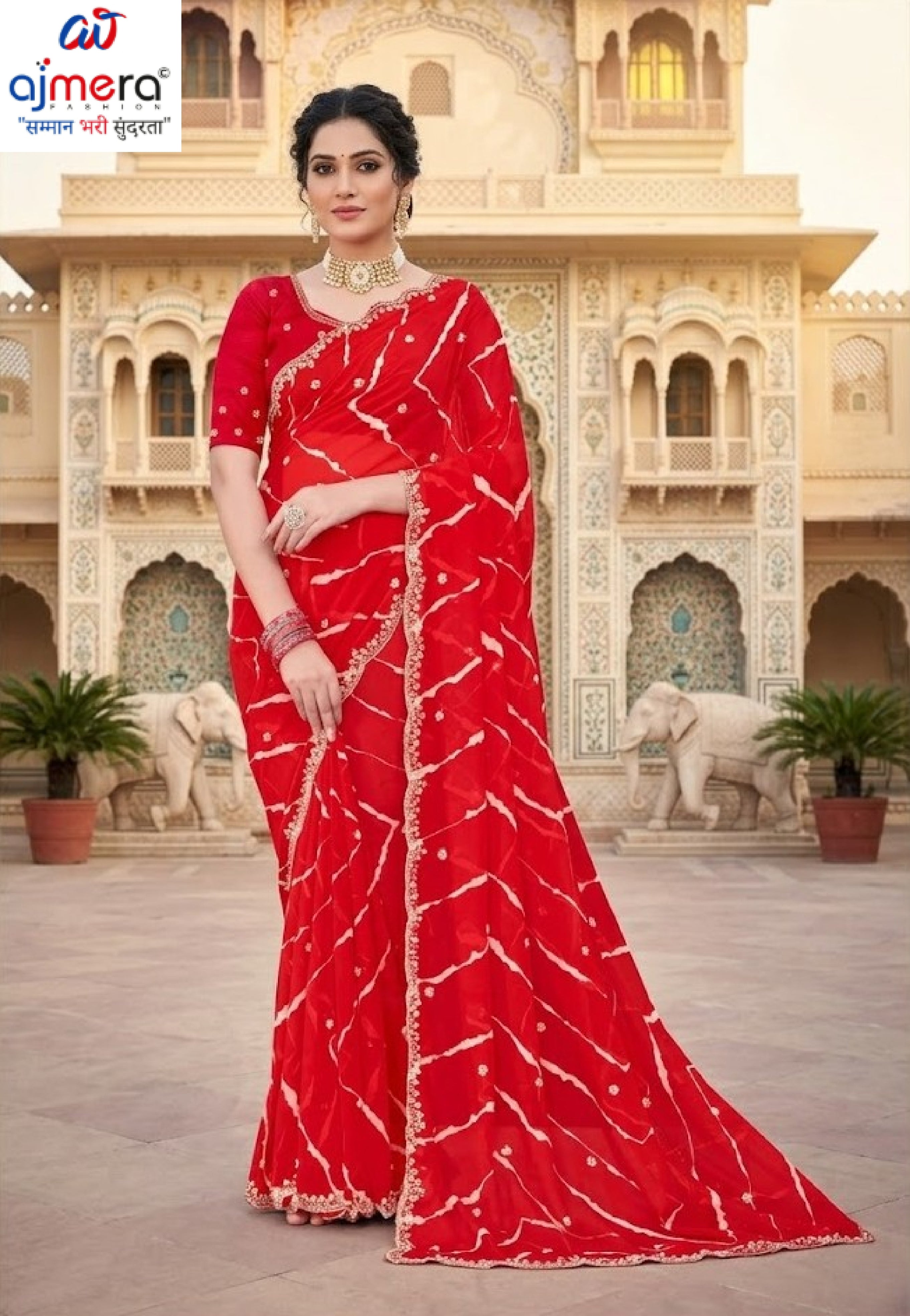 Elegant Printed Saree with Designer Blouse Piece for Festive Wear  | JS-JHANKAR