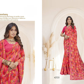 Classic Printed Saree with Blouse Piece for Timeless Traditional Style  | RDD-SHAAN VOL-03