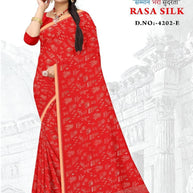 Stylish Printed Saree with Blouse Piece for Traditional Celebrations  | GLC-RASA SILK