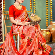 Trendy Printed Saree with Blouse Piece for Women’s Ethnic Wardrobe | PRM-PINK GIRL