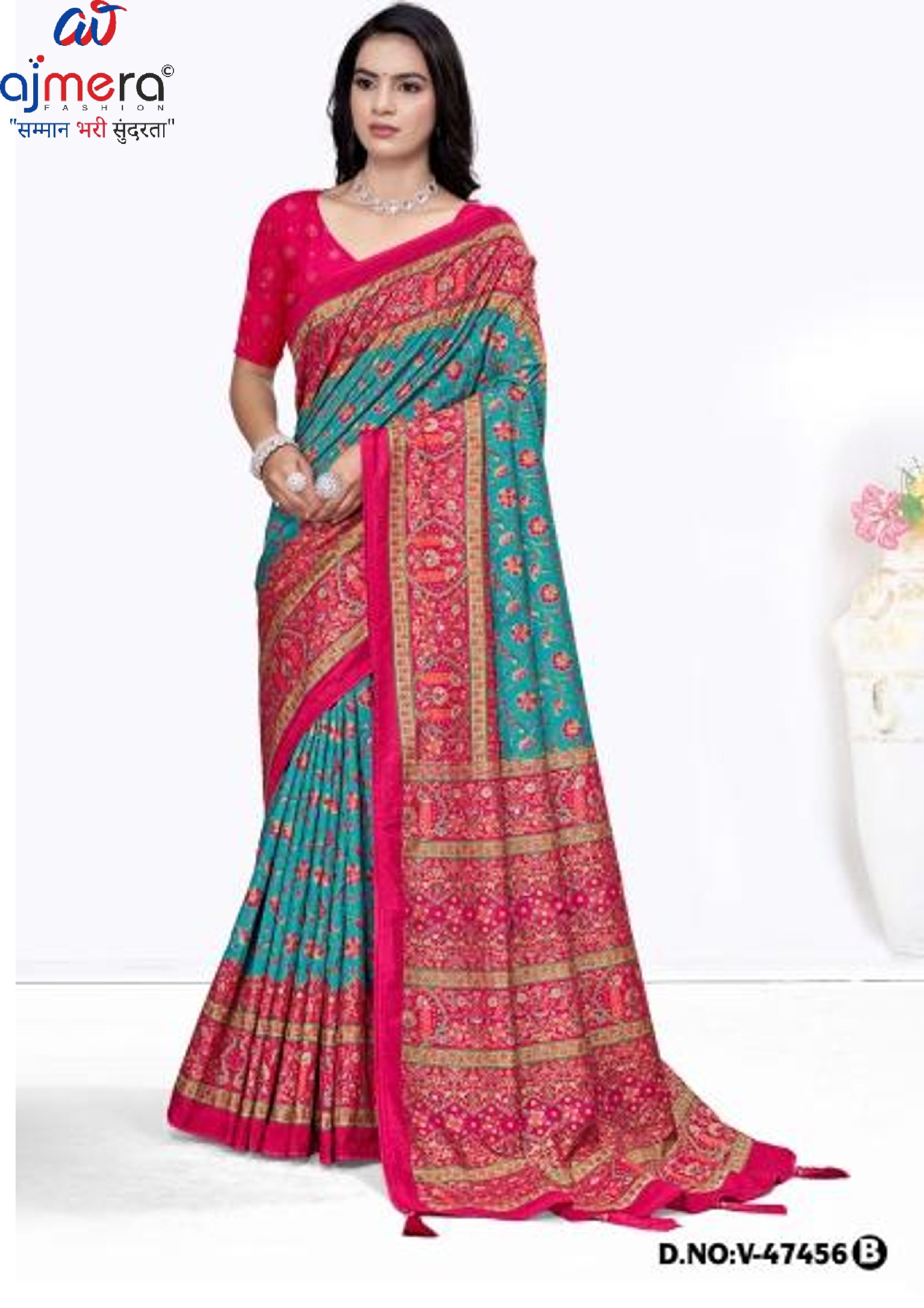 Designer Printed Saree with Blouse Piece for Special Occasions  | VER-BANJARAN-47456