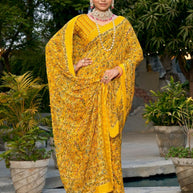 Chic Printed Saree with Blouse Piece for Sophisticated Ethnic Style | VDT-PEARL