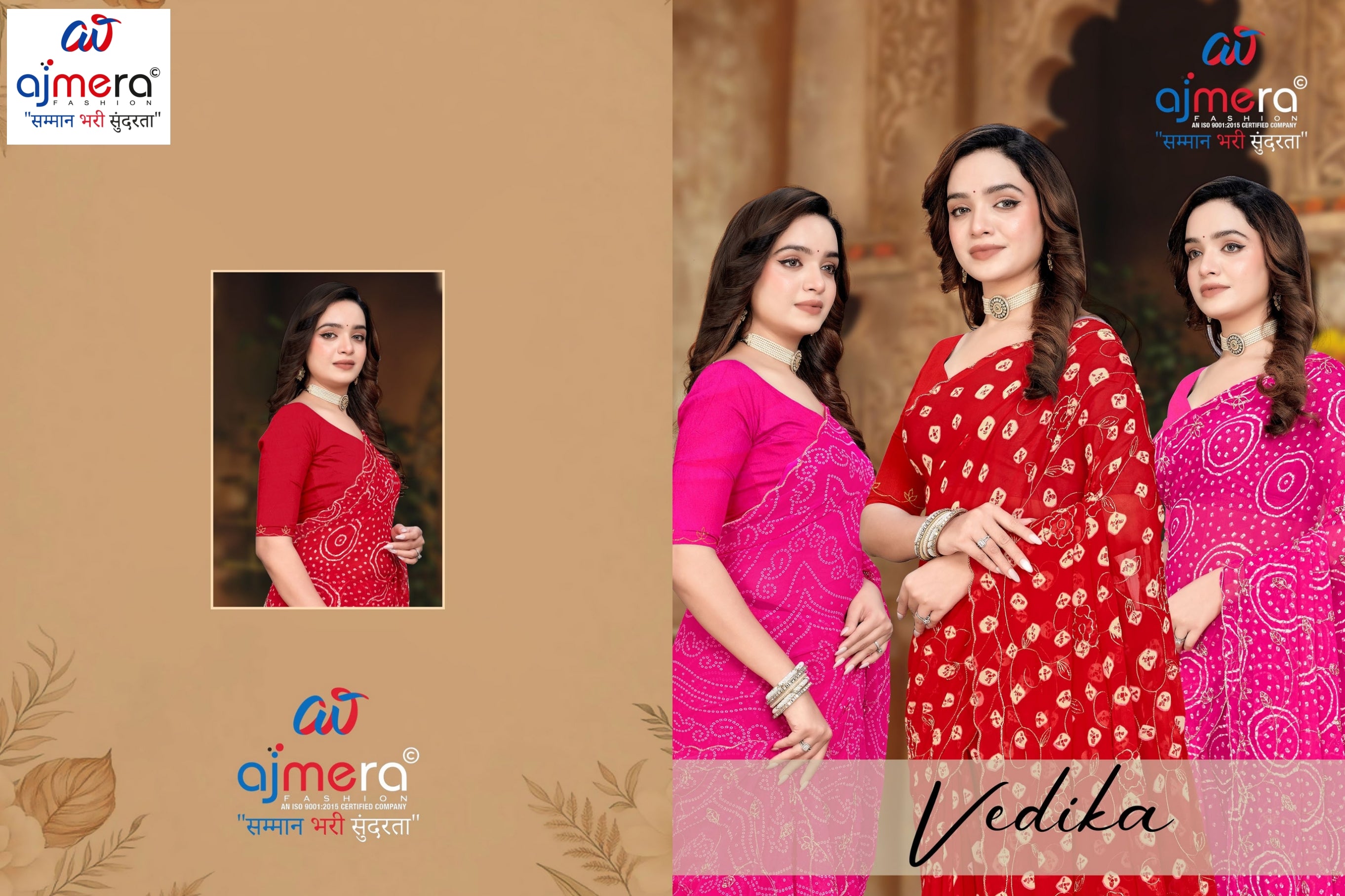 Elegant Printed Saree with Designer Blouse Piece for Festive Wear  | JS-VEDIKA
