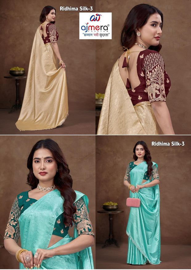 Jacquard Dyed Matching Saree Collection with Blouse Piece for Premium Ethnic and Traditional Wear | RLL-RIDHIMA SILK-3