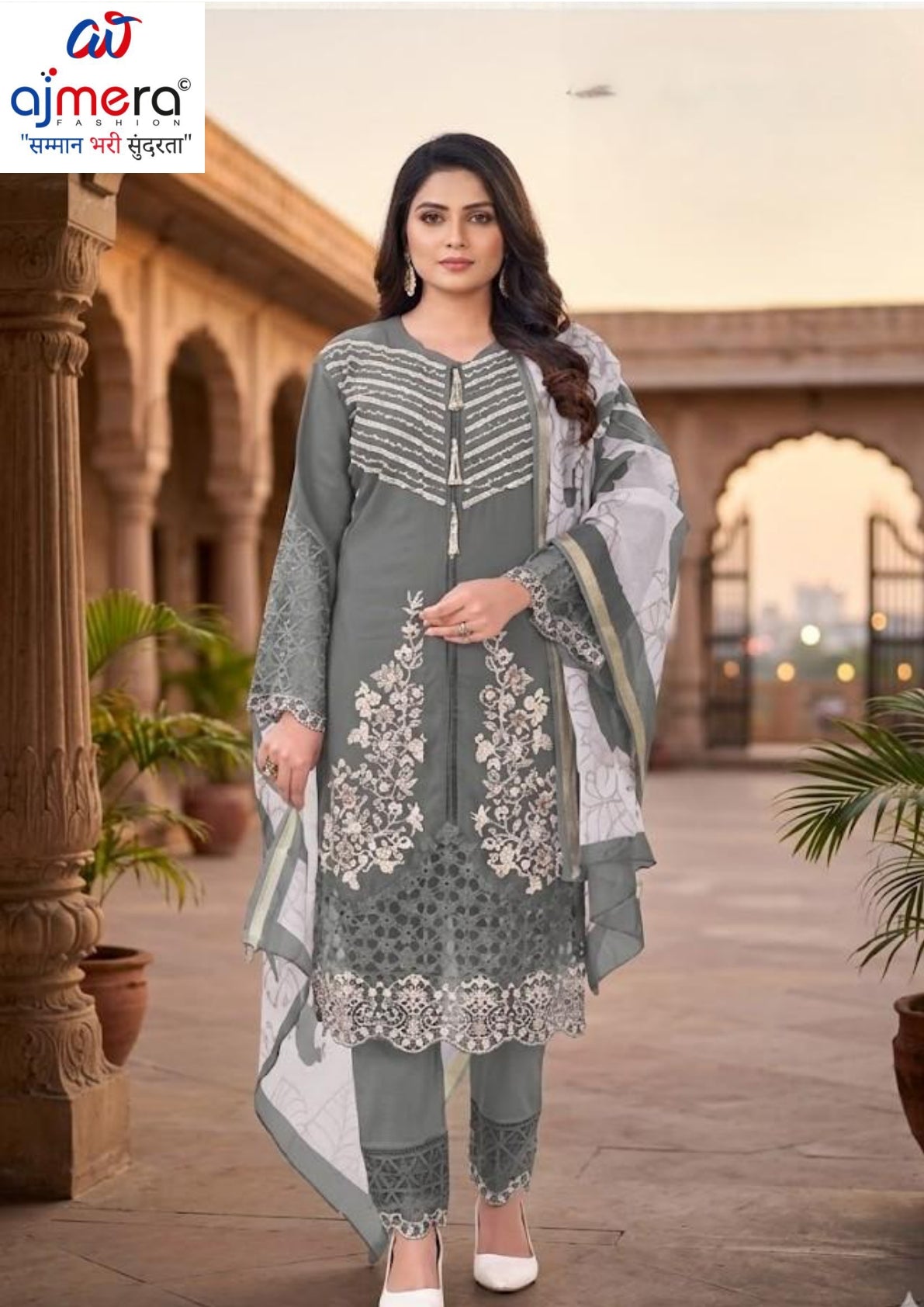Designer Georgette Stitched Suit | FID-5191