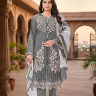 Designer Georgette Stitched Suit | FID-5191