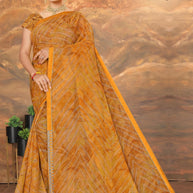 Chic Printed Saree with Blouse Piece for Sophisticated Ethnic Style  | SNR-SATHIYA