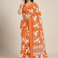 Exclusive Printed Saree with Blouse Piece for Elegant Ethnic Look  | CAS-FRESH FLOWER