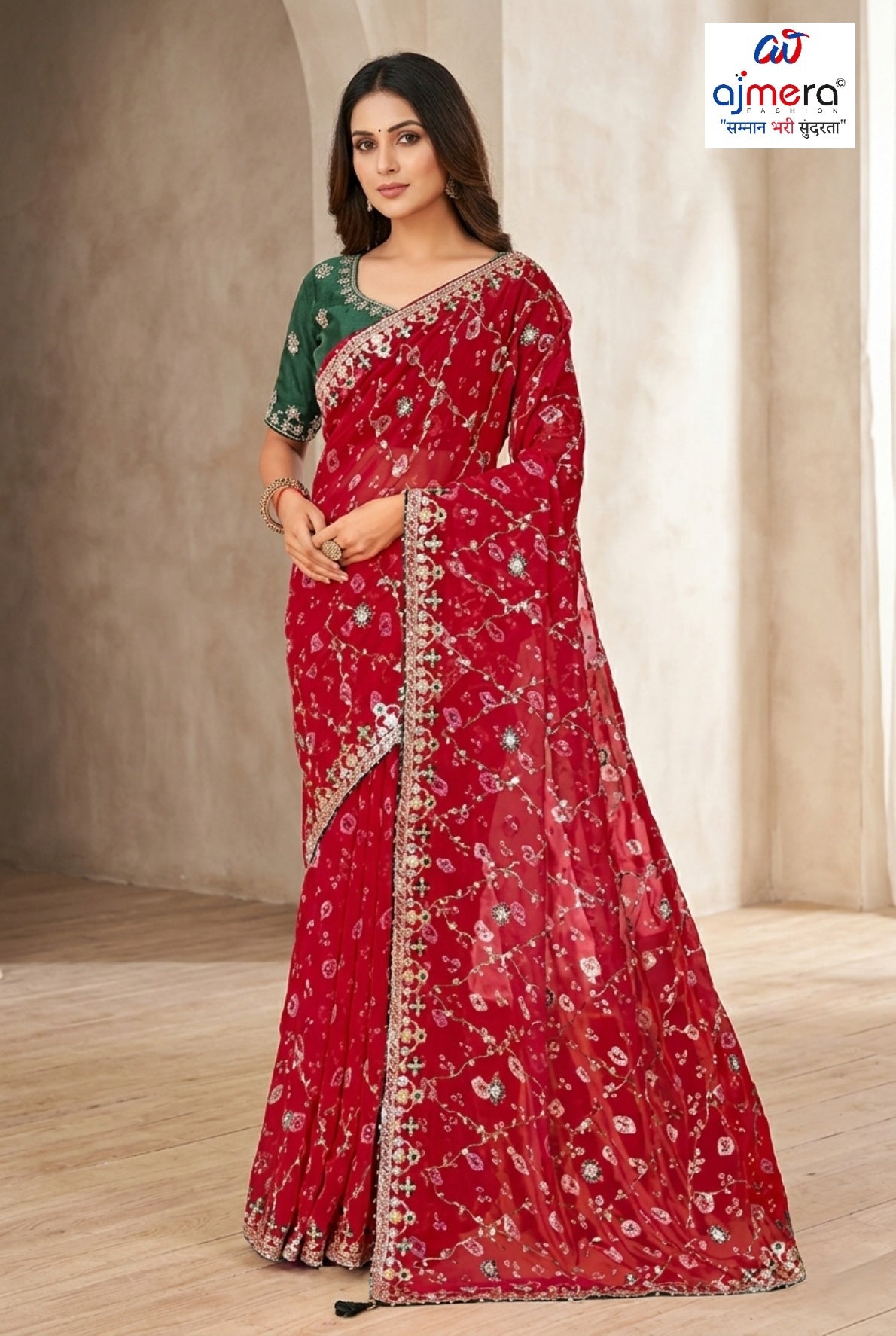 Chic Printed Saree with Blouse Piece for Sophisticated Ethnic Style | JS-FULPATTI