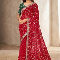 Chic Printed Saree with Blouse Piece for Sophisticated Ethnic Style | JS-FULPATTI