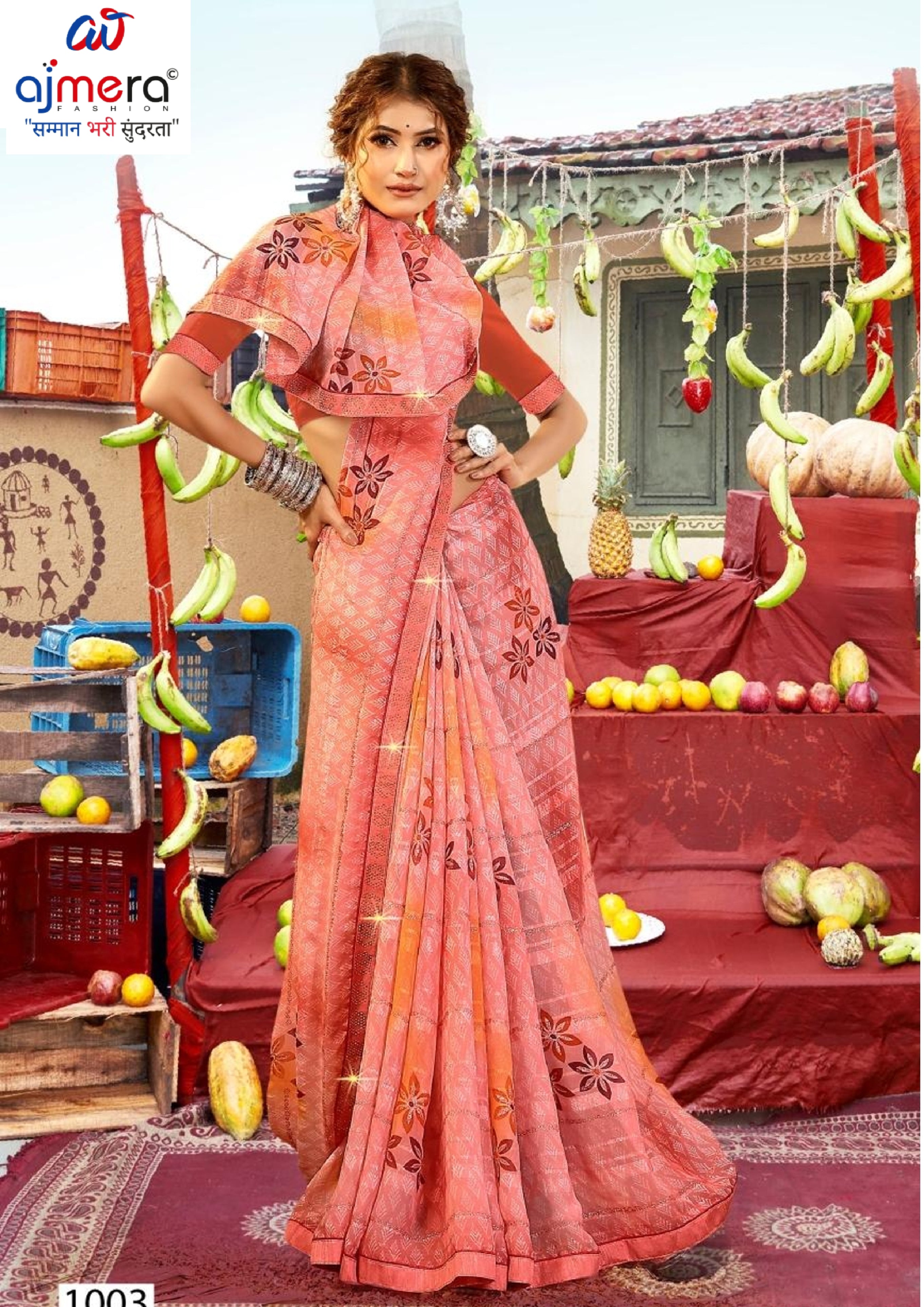 Designer Printed Saree with Blouse Piece for Special Occasions | PRM-PARI