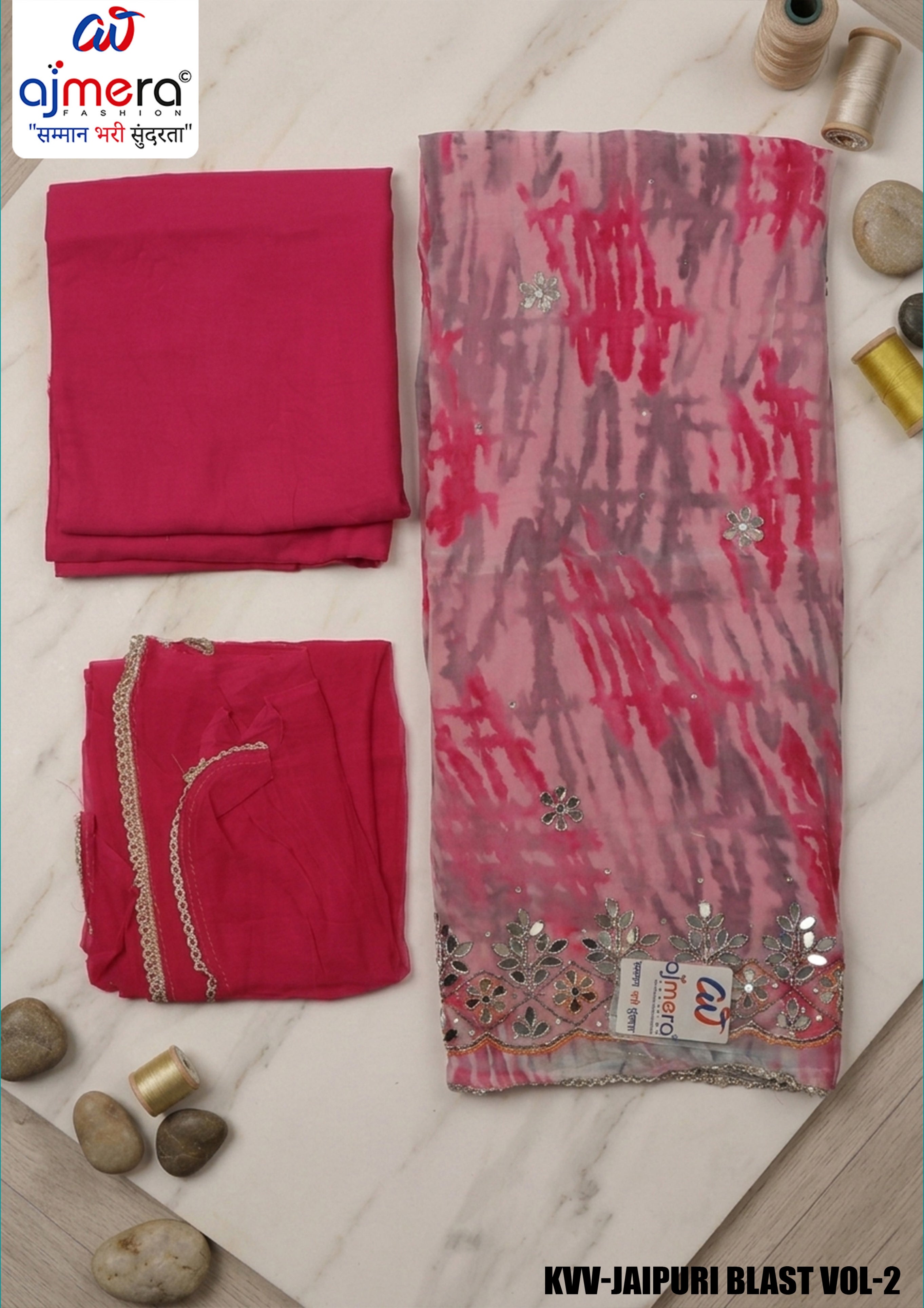 Exclusive Organza Unstitched Suit Set | KVV-JAIPURI BLAST VOL-2