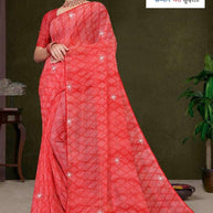 Elegant Printed Saree with Designer Blouse Piece for Festive Wear | SSR-AGARTALA