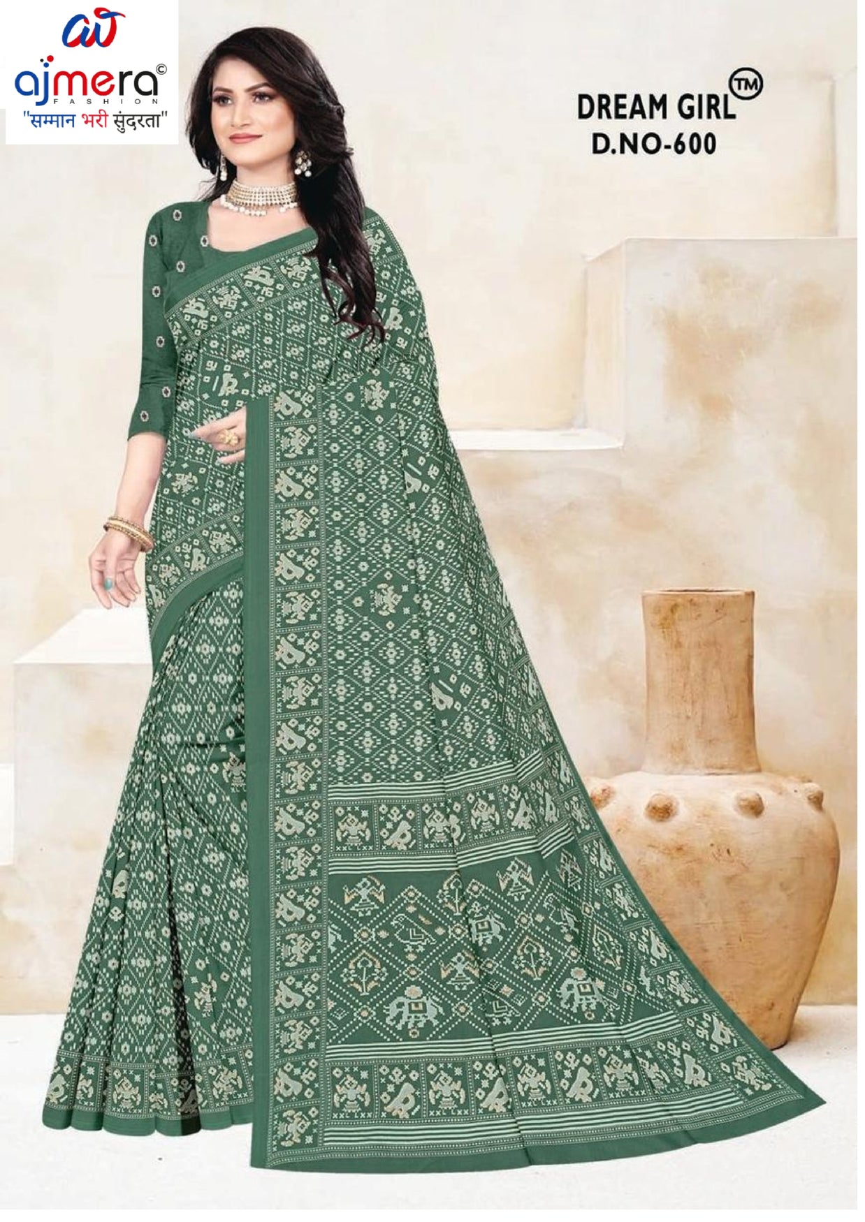 Classic Printed Saree with Blouse Piece for Timeless Traditional Style | PUS-DREAM GIRL-600
