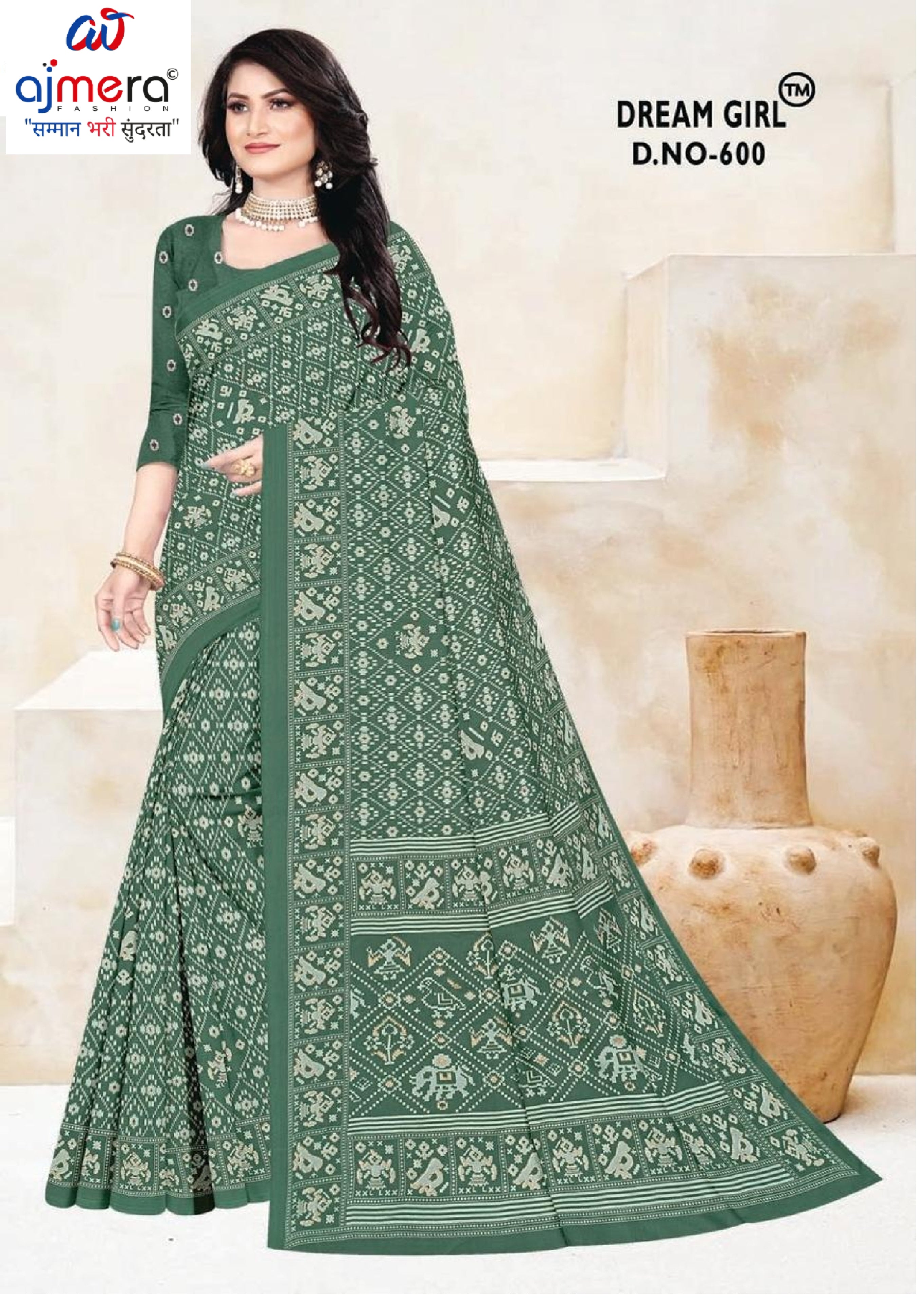 Classic Printed Saree with Blouse Piece for Timeless Traditional Style | PUS-DREAM GIRL-600
