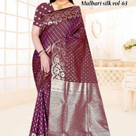 Classic Jacquard Silk Saree with Blouse Piece for Elegant Traditional Look | TUL-MALBARI SILK VOL-63