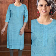 Plus Size Embroidered Kurti for Women | SHP-CHICKEN SEQUENCE WORK BIG