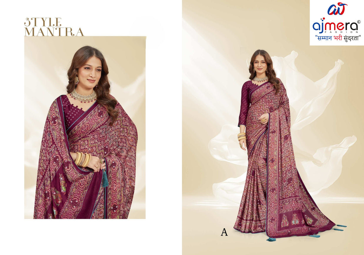 Exclusive Printed Saree with Blouse Piece for Elegant Ethnic Look  | RDD-MRUNALI