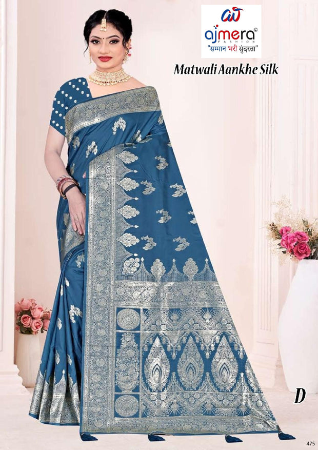 Exclusive Elegance Jacquard Silk Saree With Blouse Piece | TUL-MATWALI AANKHE SILK