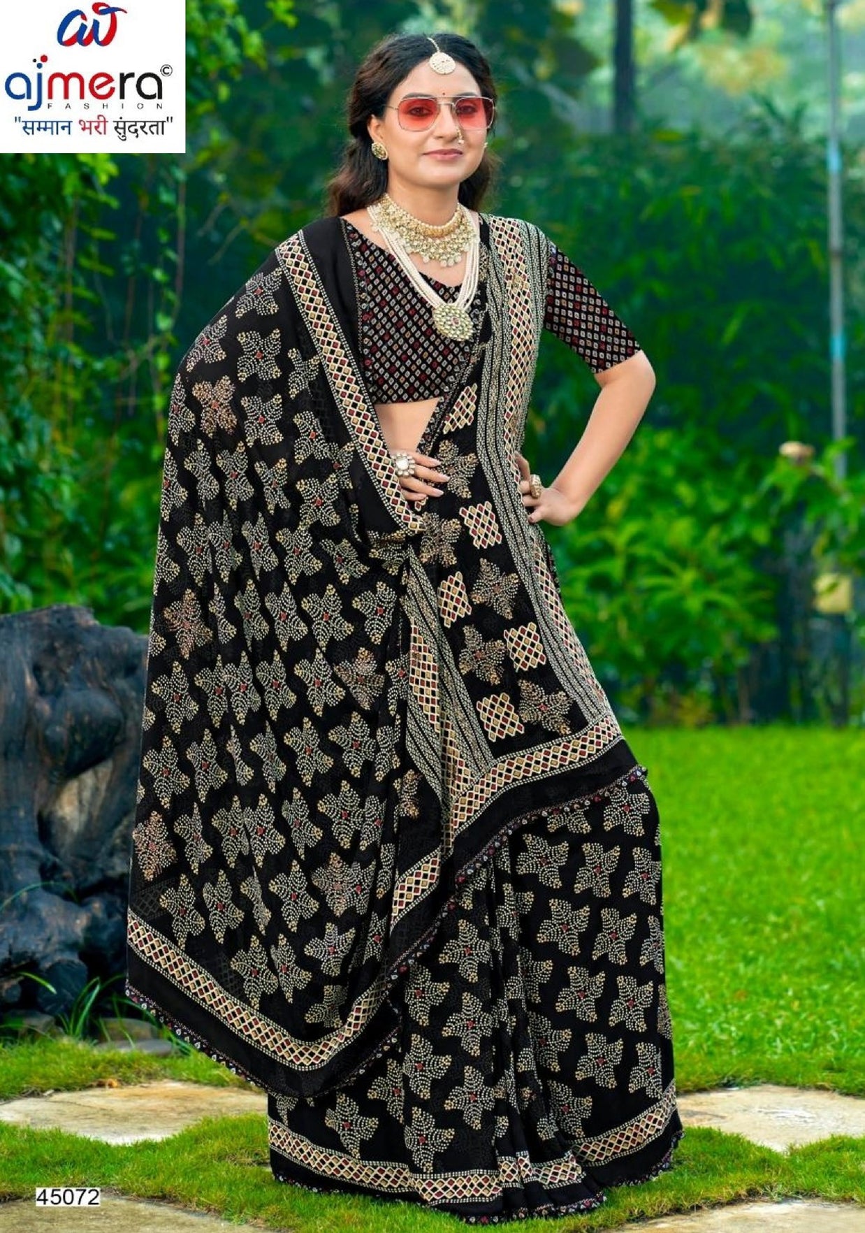 Premium Printed Saree with Matching Blouse Piece for Ethnic Elegance  | VDT-DISCO-11