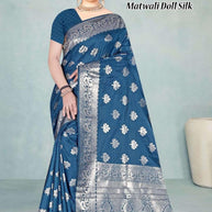 Premium Elegance Jacquard Silk Saree With Blouse Piece | TUL-MATWALI DOLL SILK