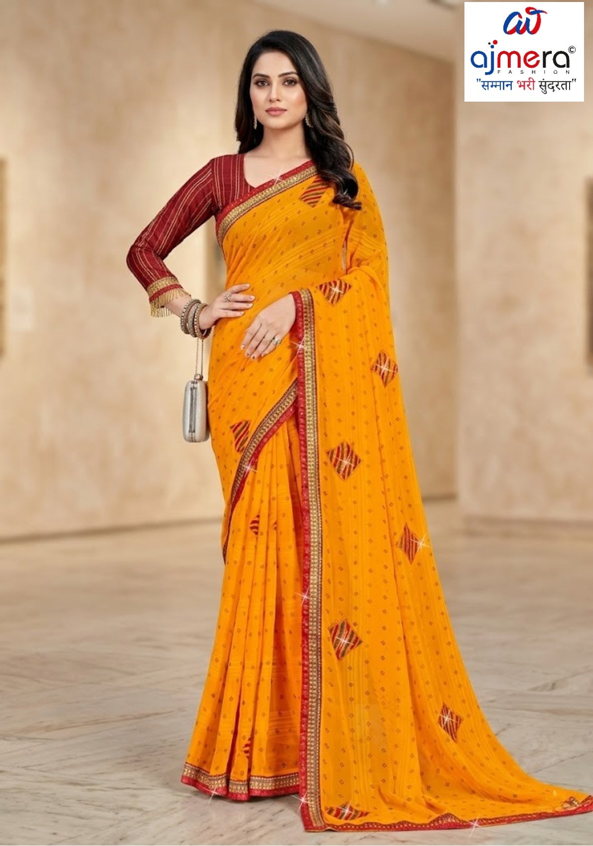Premium Printed Saree with Matching Blouse Piece for Ethnic Elegance  | CAS-PALKI