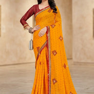 Premium Printed Saree with Matching Blouse Piece for Ethnic Elegance  | CAS-PALKI